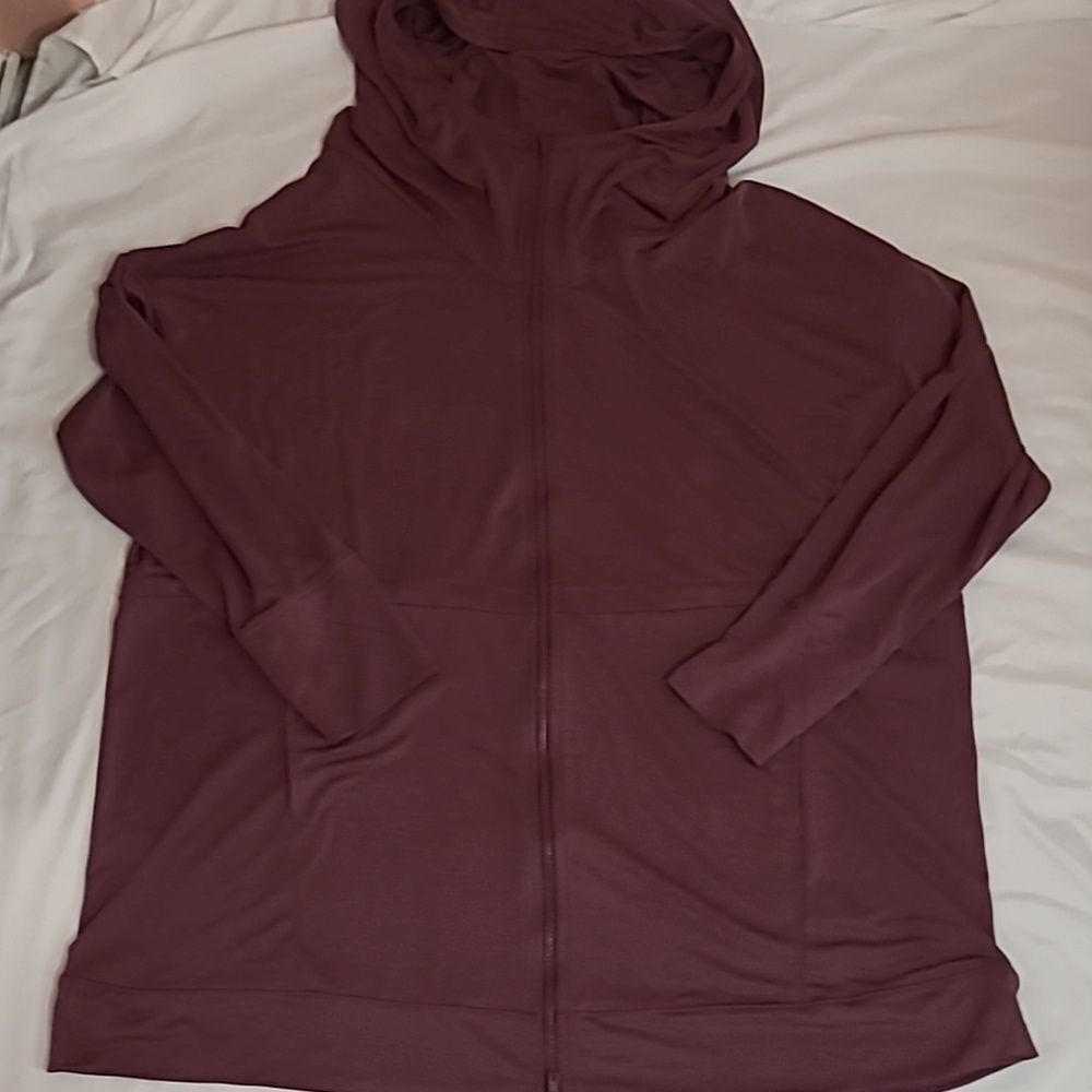 Fabletics oversize purple zip-up lightweight jacket size 2X modal/polyester